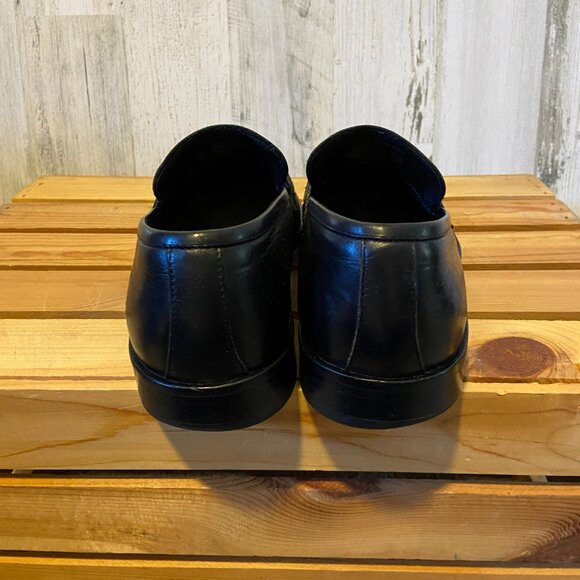 HUGO BOSS Men\'s Size 8 Leather Square Toe Black Loafers Hugo Boss Horsebit main image 6